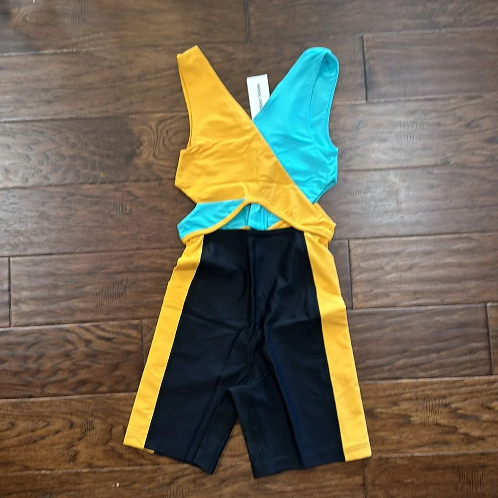 Outdoor Voices STW Cutout Bodysuit in Capti/Mango/Black XS - Picture 10 of 11